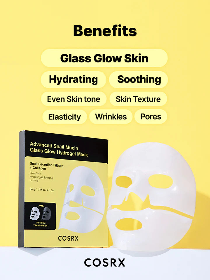 Cosrx Advanced Snail Mucin Glass Glow Hydrogel Mask