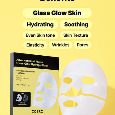 Cosrx Advanced Snail Mucin Glass Glow Hydrogel Mask