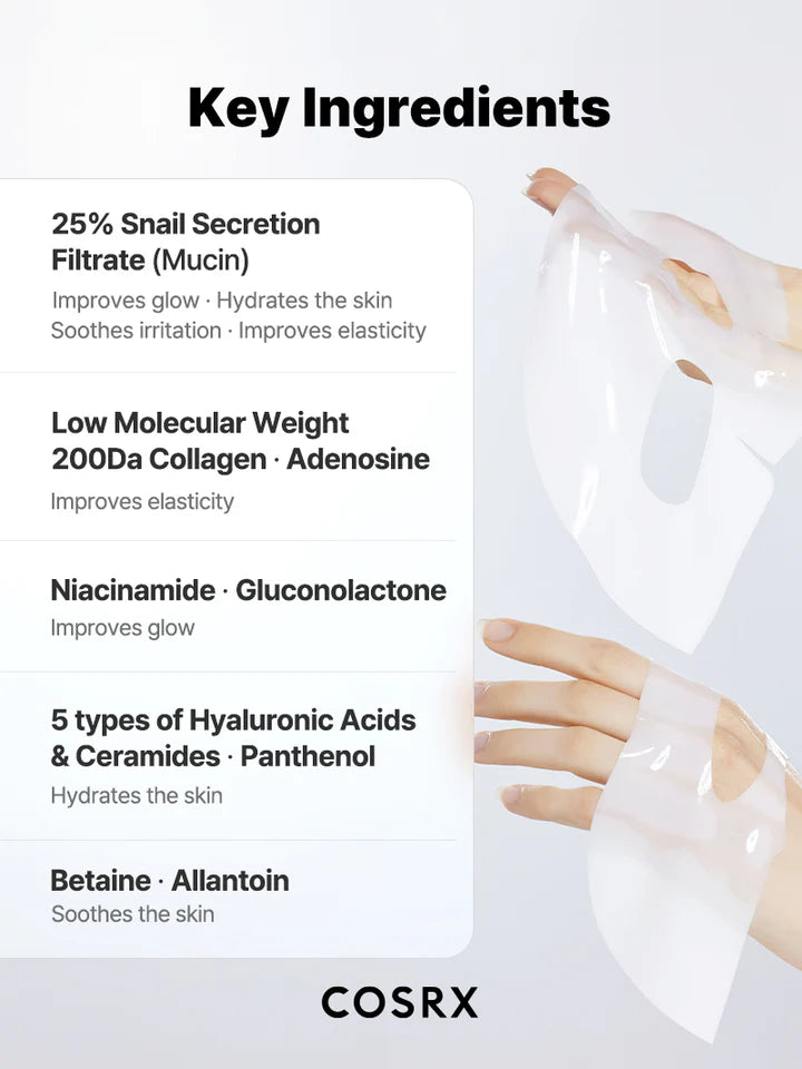 Cosrx Advanced Snail Mucin Glass Glow Hydrogel Mask